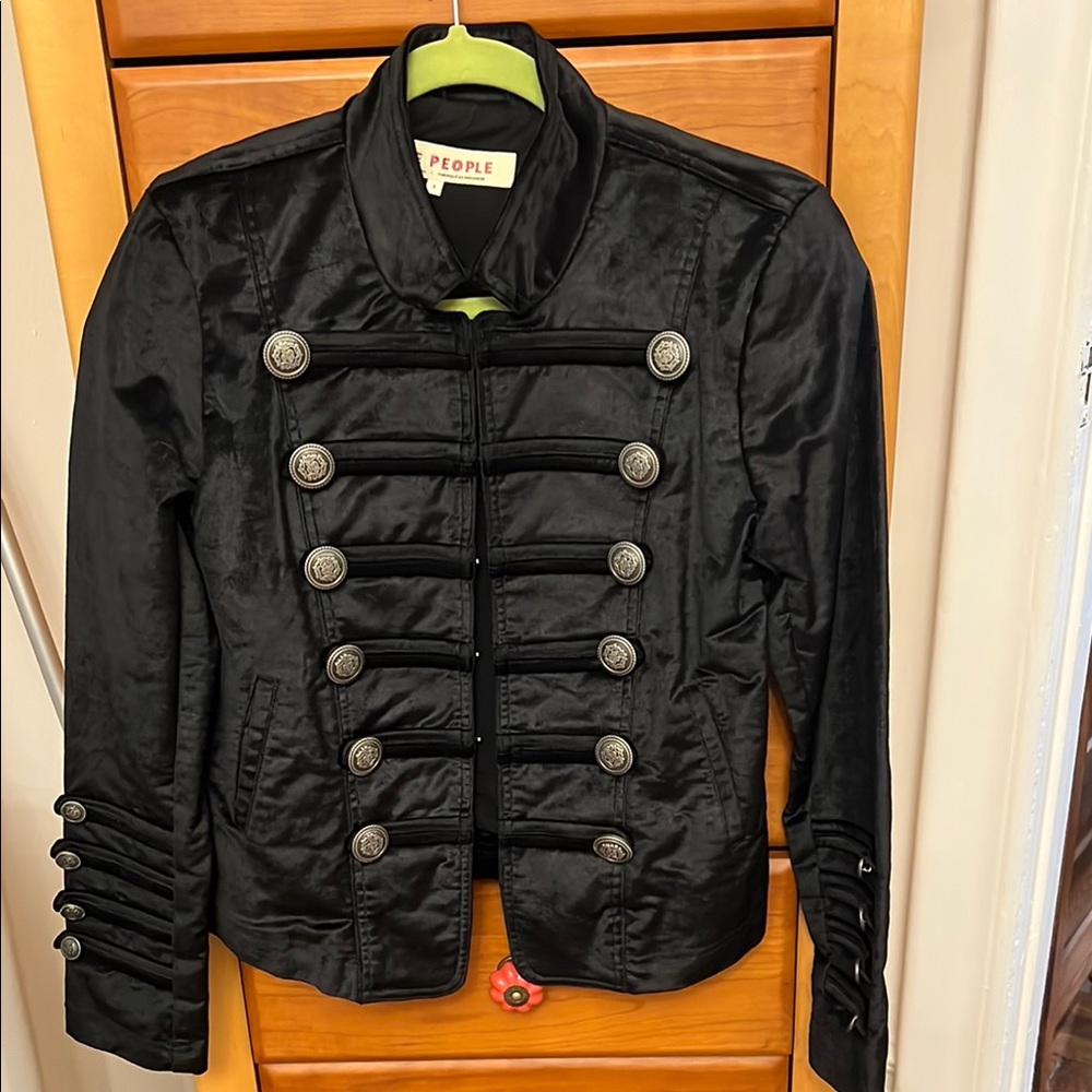 Free People Black Military Style Jacket